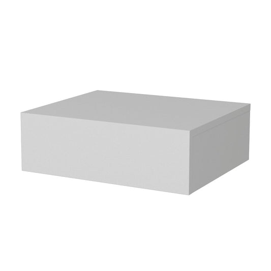5" White Wood One Drawer Floating Nightstand