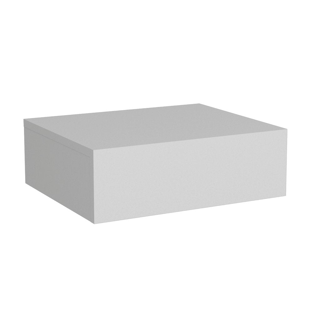 16" White Wood One Drawer Floating Nightstand