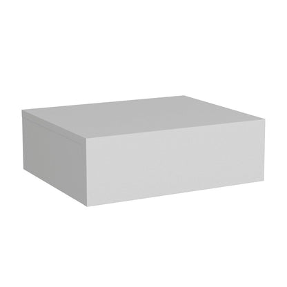 5" White Wood One Drawer Floating Nightstand