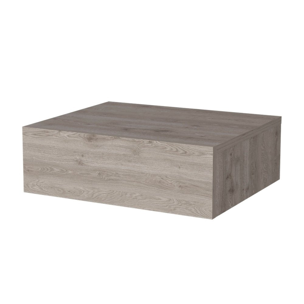 16" Gray Wood One Drawer Floating Nightstand
