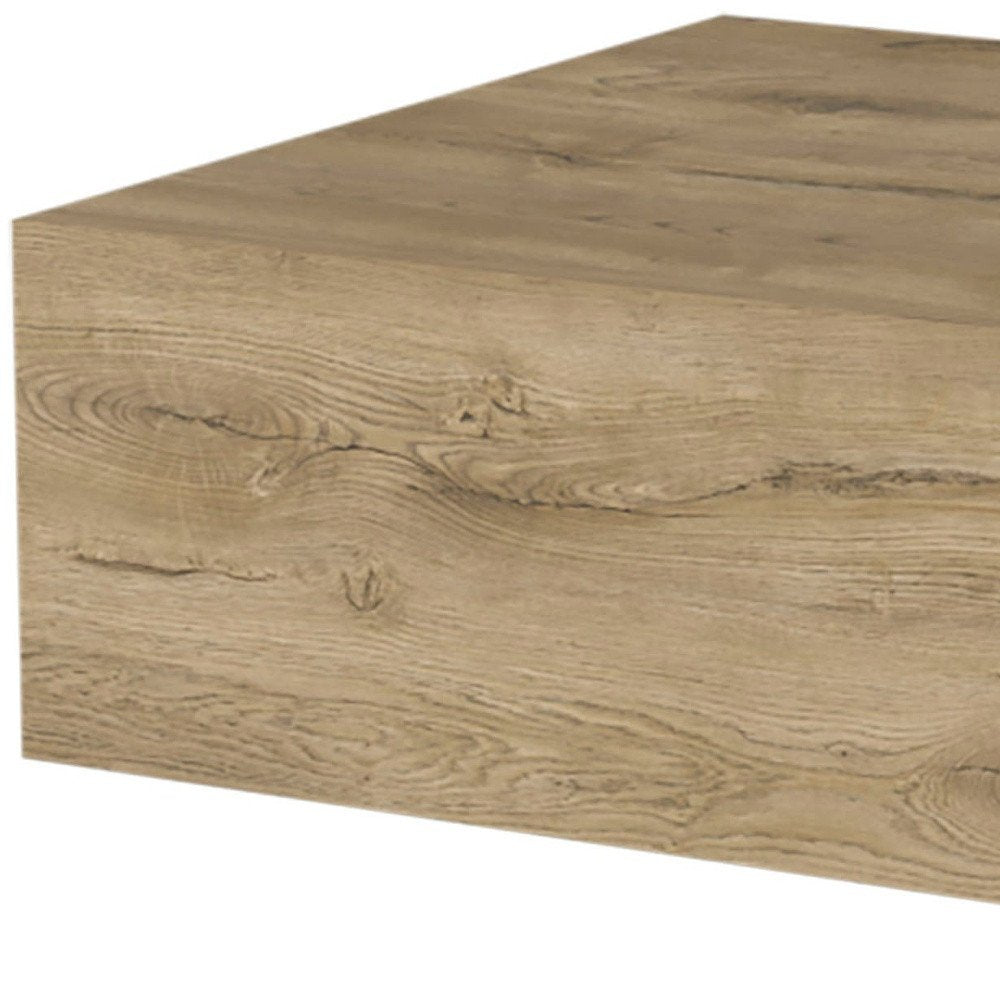 5" Beige Wood One Drawer Floating Nightstand