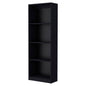 71" Black Wood Four Tier Bookcase