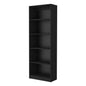 71" Black Wood Five Tier Bookcase