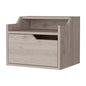 13" Gray Wood One Drawer Floating Nightstand