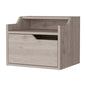 13" Gray Wood One Drawer Floating Nightstand
