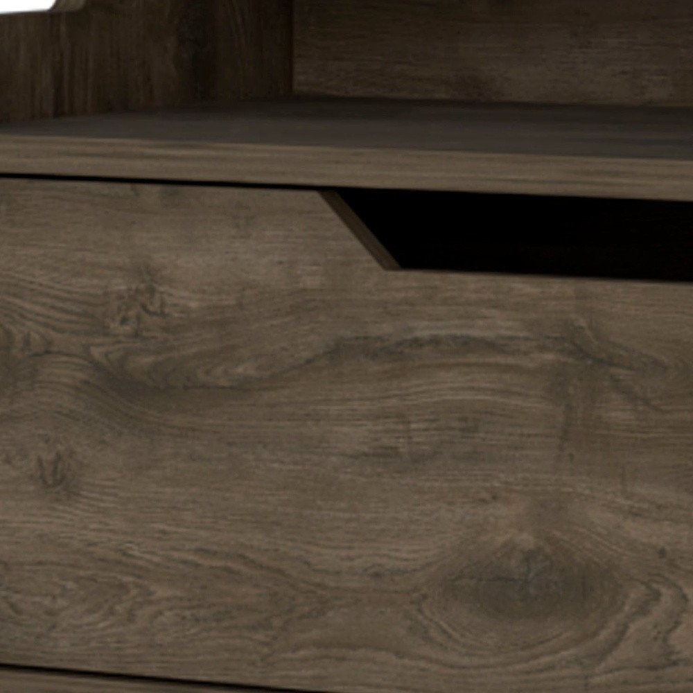 13" Brown Wood One Drawer Floating Nightstand