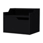 13" Black Wood One Drawer Floating Nightstand