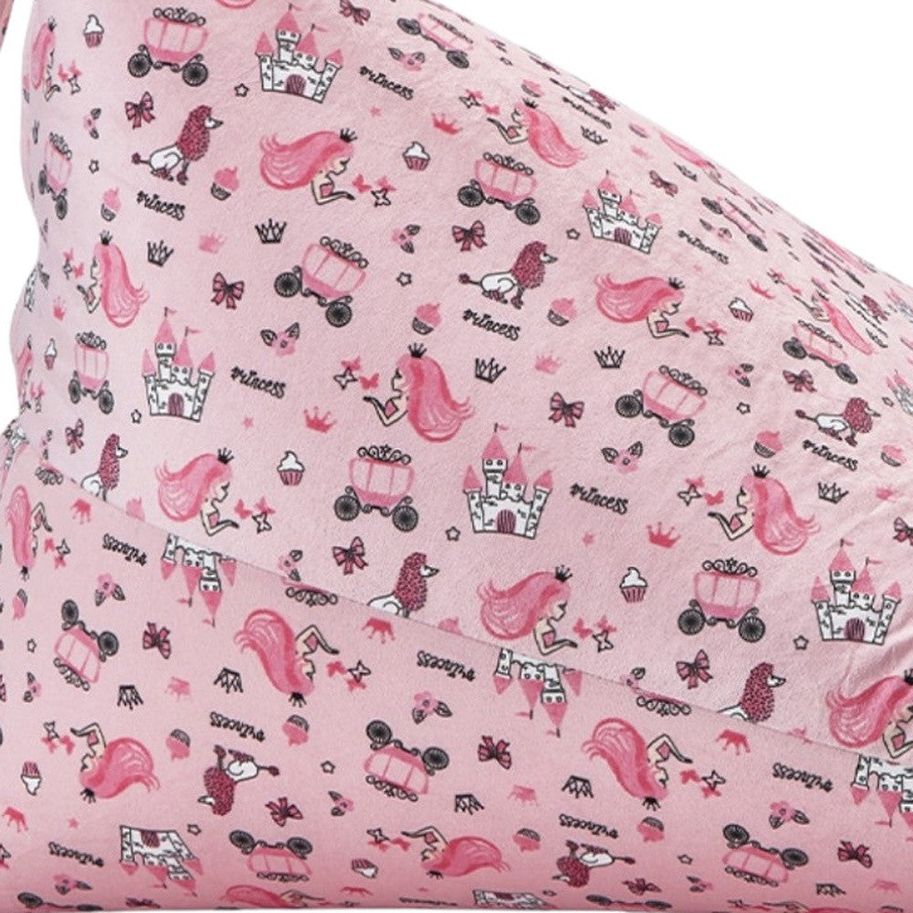 35" Light Pink Microfiber Specialty Unicorn Pouf Cover