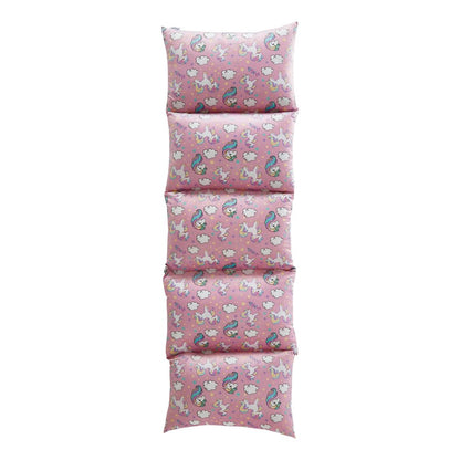 26" Pink and White Microfiber Unicorn Pouf Cover