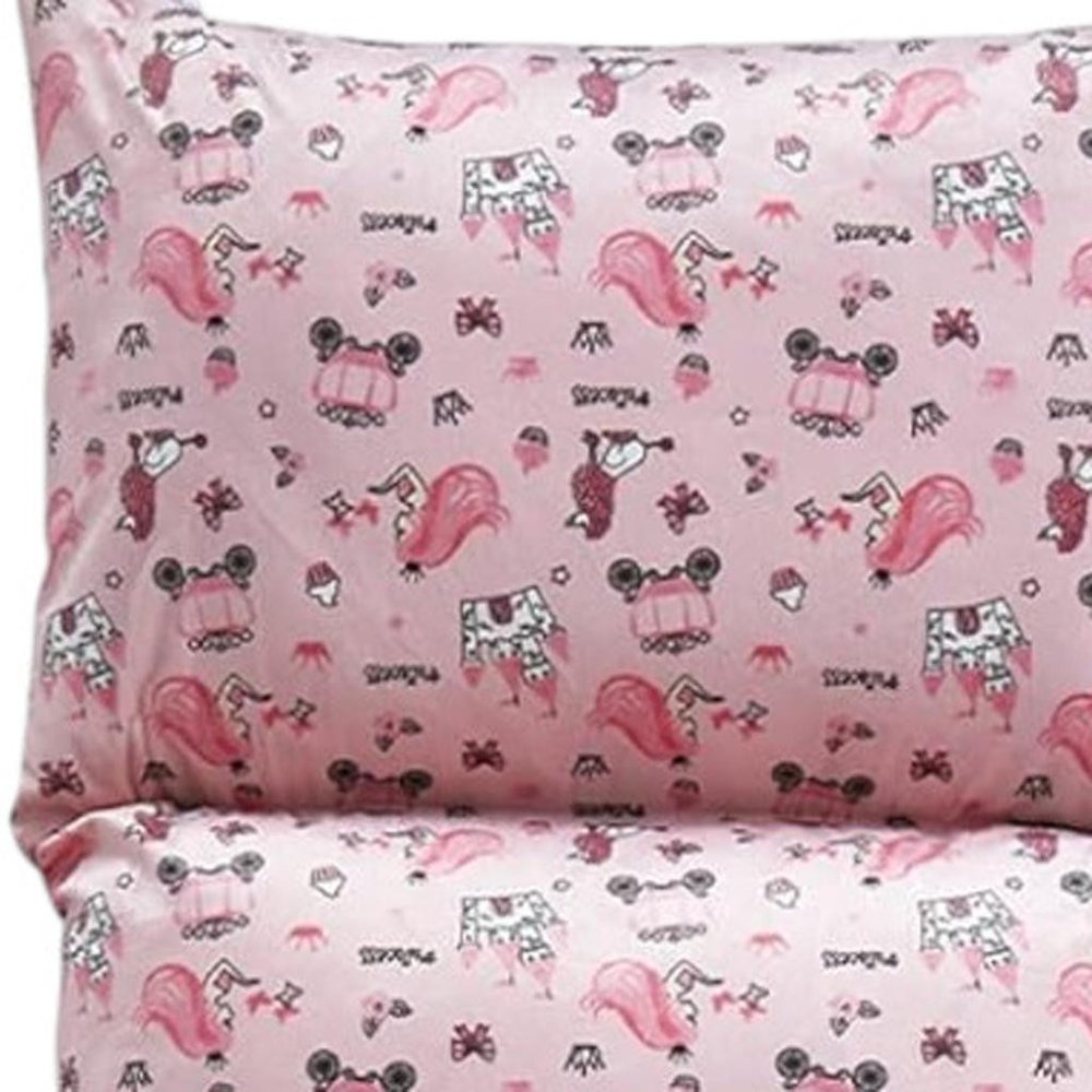 26" Pink and White Microfiber Unicorn Pouf Cover