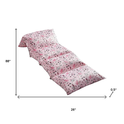 26" Pink and White Microfiber Unicorn Pouf Cover