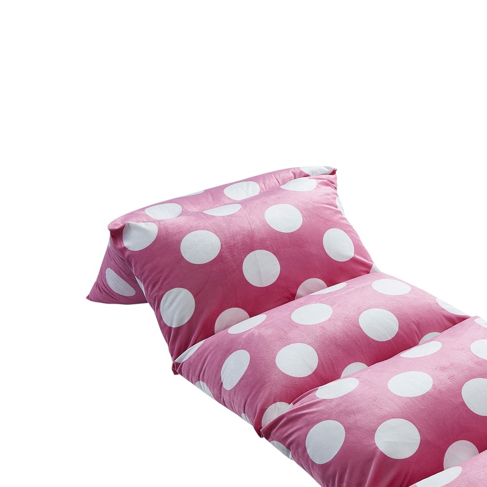 26" Purple and White Microfiber Polka Dots Pouf Cover