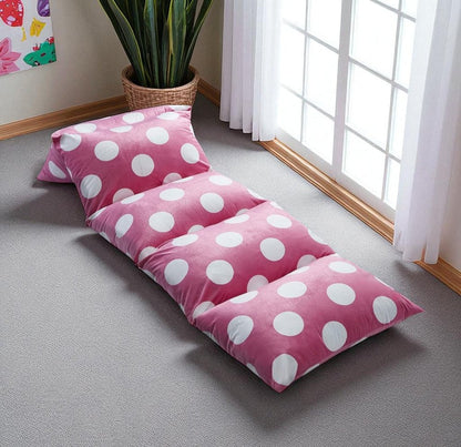 26" Purple and White Microfiber Polka Dots Pouf Cover