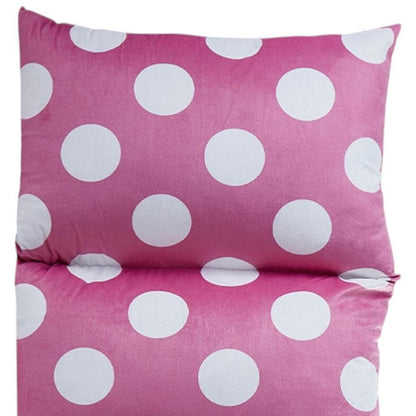 26" Purple and White Microfiber Polka Dots Pouf Cover