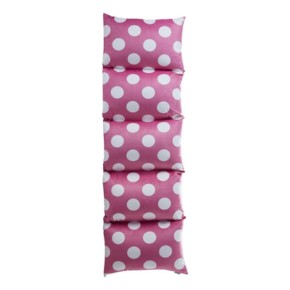 26" Purple and White Microfiber Polka Dots Pouf Cover