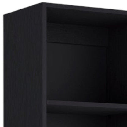 71" Black Five Tier Bookcase