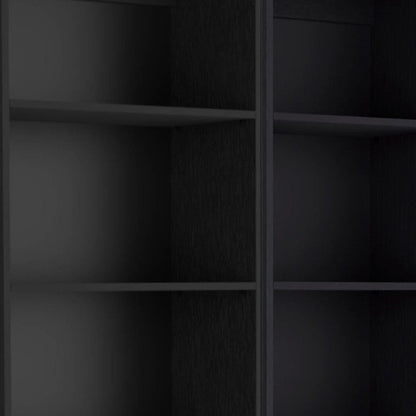 71" Black Five Tier Bookcase