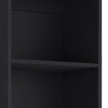 71" Black Five Tier Bookcase with Two doors