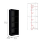 Set of Three Black Wood Four Tier Bookcases