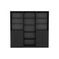 71" Black Five Tier Bookcase with Four Doors