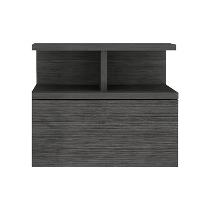 13" Dark Gray Wood One Drawer Floating Nightstand