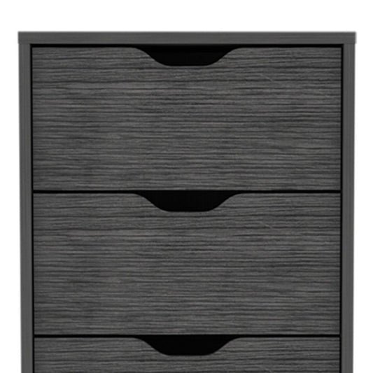 18" Gray Five Drawer Lingerie Chest Dresser
