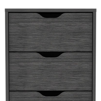18" Gray Five Drawer Lingerie Chest Dresser