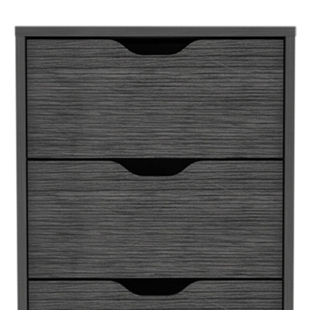 18" Gray Five Drawer Lingerie Chest Dresser
