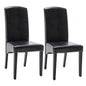Set of Two Black Upholstered Faux Leather Dining Parsons Chairs