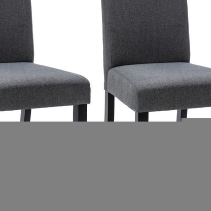 Set of Two Dark Gray And Black Upholstered Polyester Dining Parsons Chairs