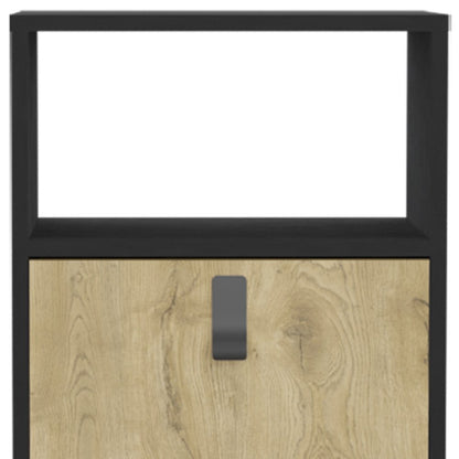23" Black Wood One Drawer Nightstand
