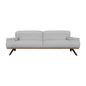 89" Gray Leather Sofa With Black Legs