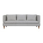 85" Gray Leather Sofa With Brown Legs