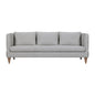 85" Gray Leather Sofa With Brown Legs