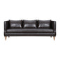 85" Dark Brown Leather Sofa With Brown Legs