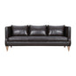 85" Dark Brown Leather Sofa With Brown Legs