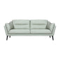 87" Mint Green Leather Sofa With Black Legs