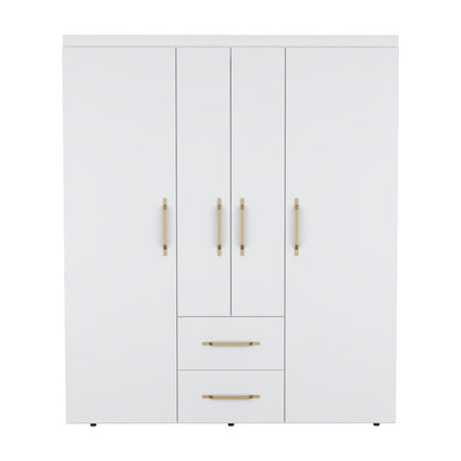 59" White Two Drawer Combo Dresser