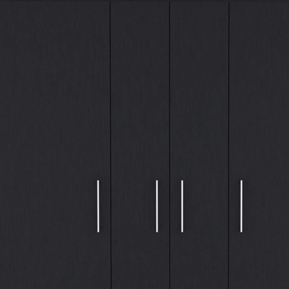 70" Black Wood Two Drawer Combo Dresser