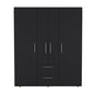 70" Black Wood Two Drawer Combo Dresser