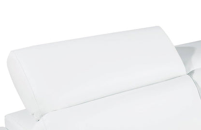 47" White And Silver Genuine Leather Club Chair