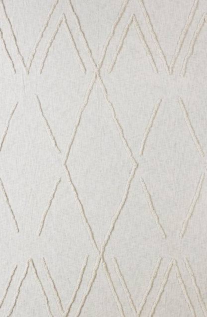 Ivory Geometric Queen Cotton Coverlet