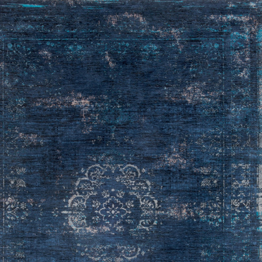 3' X 5' Blue and Gray Medallion Non Skid Area Rug