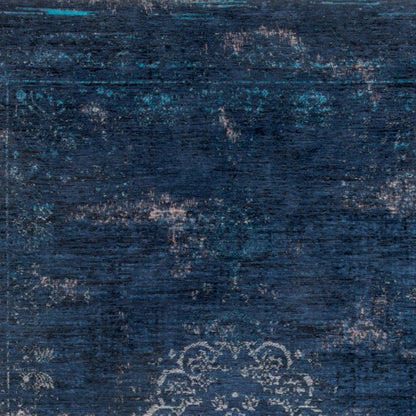 5' X 7' Blue and Gray Medallion Non Skid Area Rug