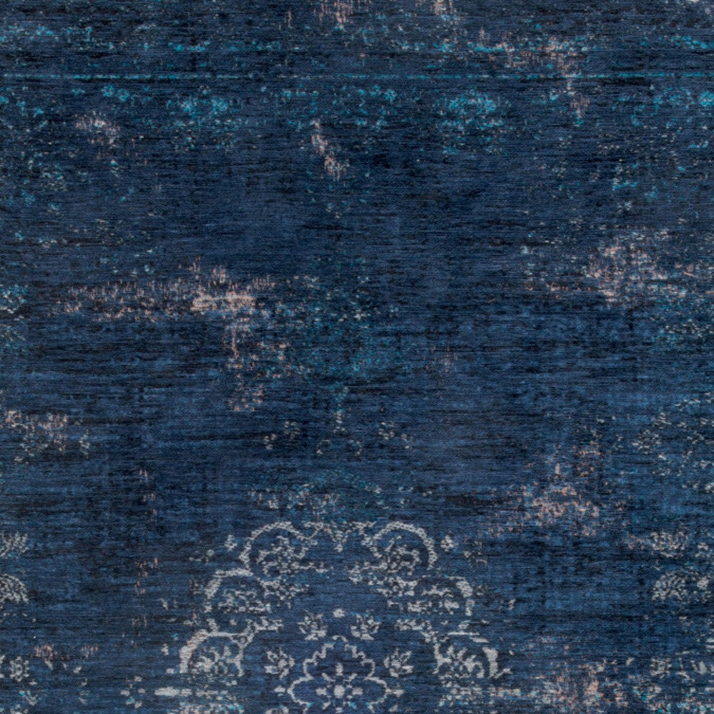 6' X 8' Blue and Gray Medallion Non Skid Area Rug