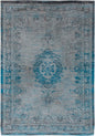5' X 7' Gray and Green Medallion Non Skid Area Rug