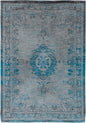 6' X 8' Gray and Green Medallion Non Skid Area Rug