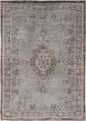 3' X 5' Gray and Beige Medallion Non Skid Area Rug