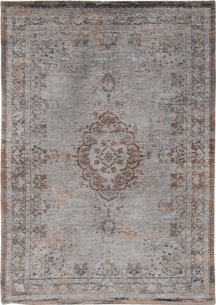 9' X 13' Gray and Beige Medallion Non Skid Area Rug