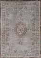 9' X 13' Gray and Beige Medallion Non Skid Area Rug